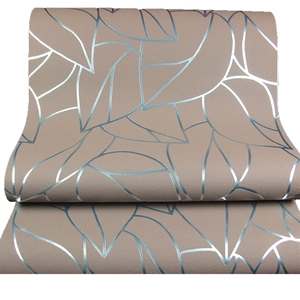 现货 无纺布仿绒面抽象叶子壁纸 原装正品德国进口墙纸 咖啡色