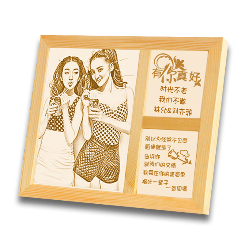 毕业生日礼物女生闺蜜特别三八妇女节创意diy实用照片定制木刻画