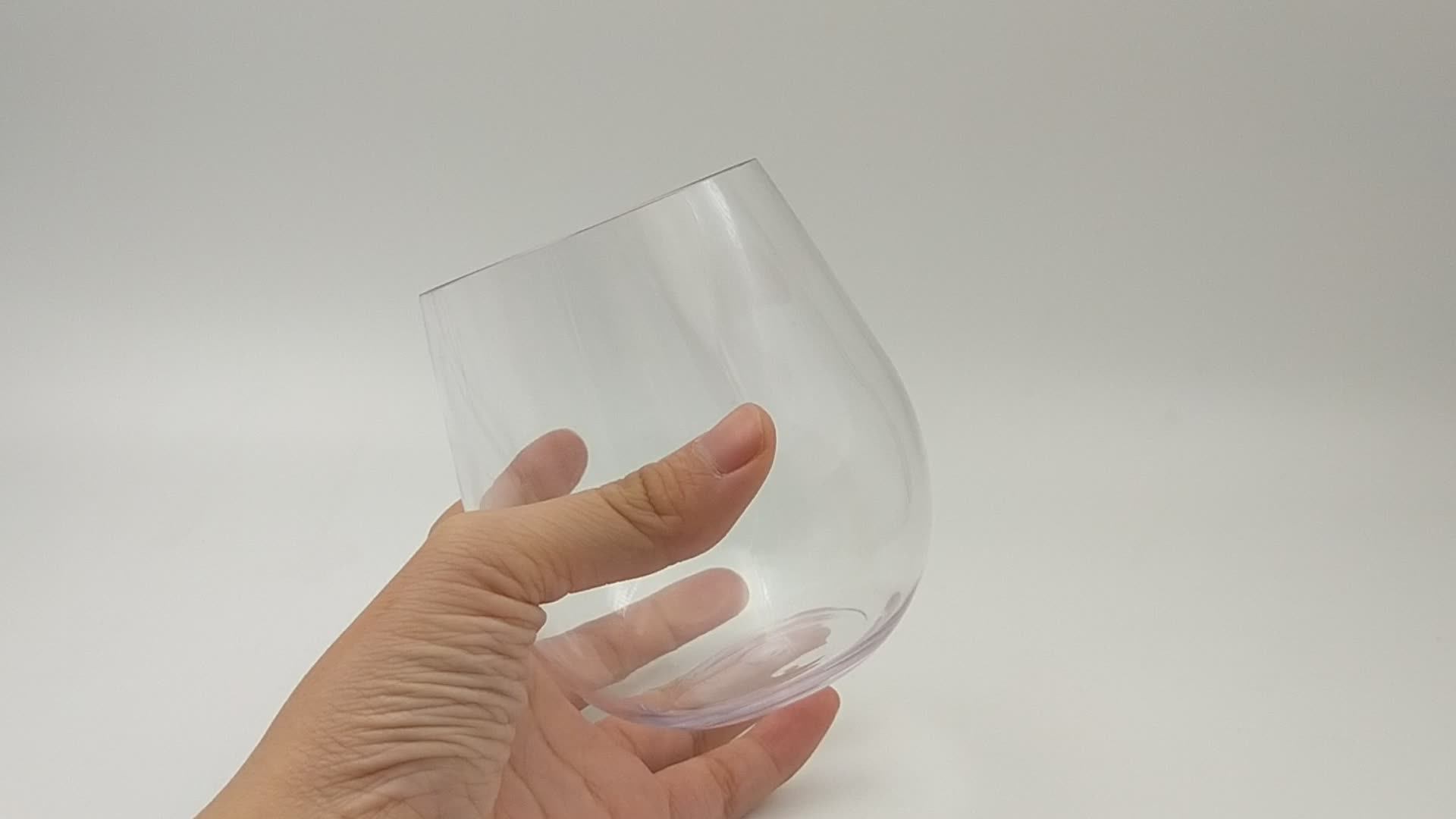 Plastic Unbreakable Wine Glass Crystal Stemless Glass Heat Resistant