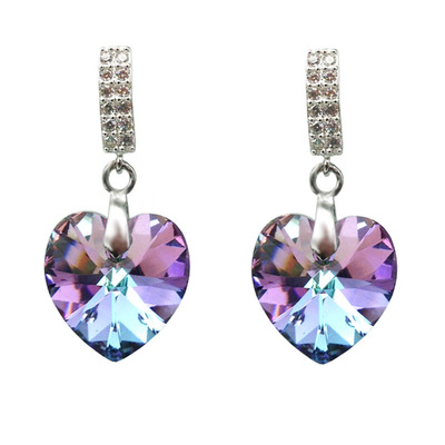 水晶纯银韩国时尚个性风耳坠