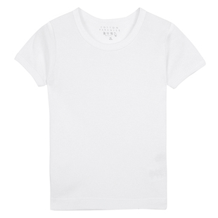 鸡仔唛chicks 男童纯棉短袖T恤白色圆领内衣中大童打底衫夏装