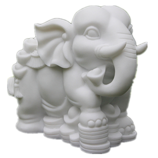 石雕大象一对仿汉白玉大象小象吸水象如意象摆件象石象工艺品家用
