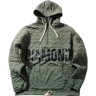 DIAMOND SUPPLY CO.  QUILTED HALF ZIP纯棉套头卫衣美国进口现货