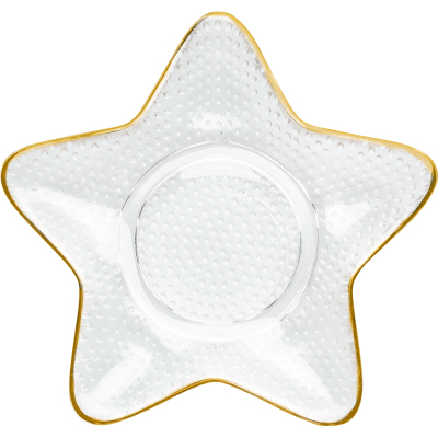 INS金边玻璃餐具海星味碟海螺碗