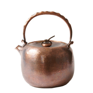 无砚 纯手工一体铜壶 紫铜一体壶烧水壶 提梁壶纯铜壶 北村静香款