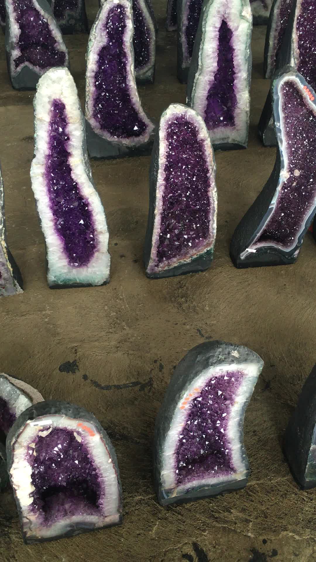 Home Decor Natural Brazil Amethyst Geode Purple Quartz Crystal Cluster Purple Crystal Quartz