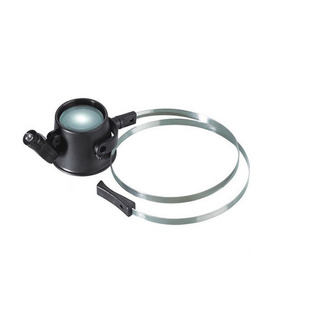 头戴眼镜式15倍维修放大镜高倍修钟表带LED灯高清单眼式手机维修