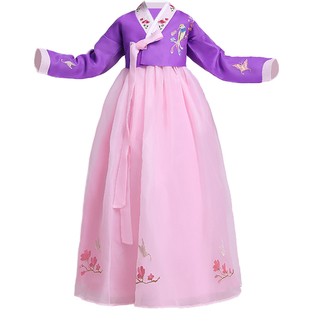 韩国小孩传统古装改良儿童女童韩服女宝宝童装朝鲜族国庆演出服装
