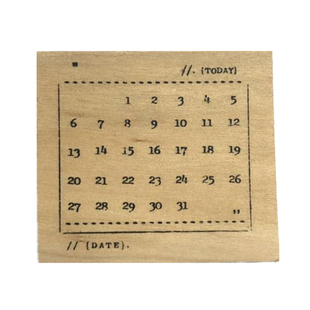 灵感告急 月相日历木质印章手帐diy装饰农历日付日期复古印章文具