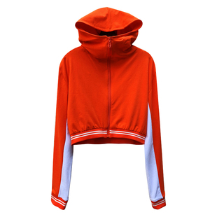 成人hiphop街舞表演套装宽松爵士舞高腰露脐舞台演出服束脚工装裤