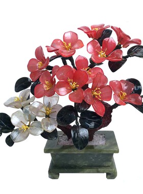 玉石兰花盆景创意摆件酒柜装饰品