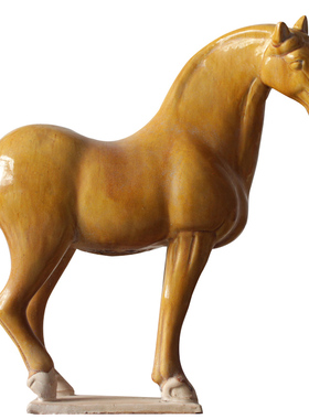 仿古唐三彩陶瓷马摆件静立野马