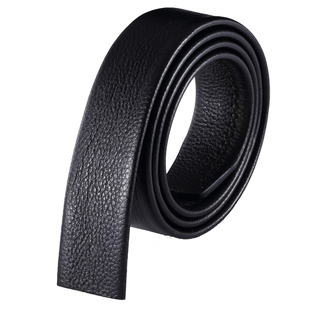 双面头层纯牛皮男士皮带条真皮不带头男款裤腰带身无扣头自动加长