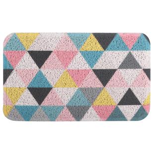 北欧ins绿植丝圈进门除尘地垫防滑脚垫子入户厨房几何门垫pvc地毯