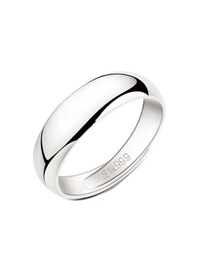 男士光面活口足银单身风情侣对戒