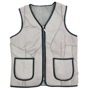 2018新款羊剪绒皮毛一体羊皮马甲真皮马甲冬保暖背心加厚坎肩外套