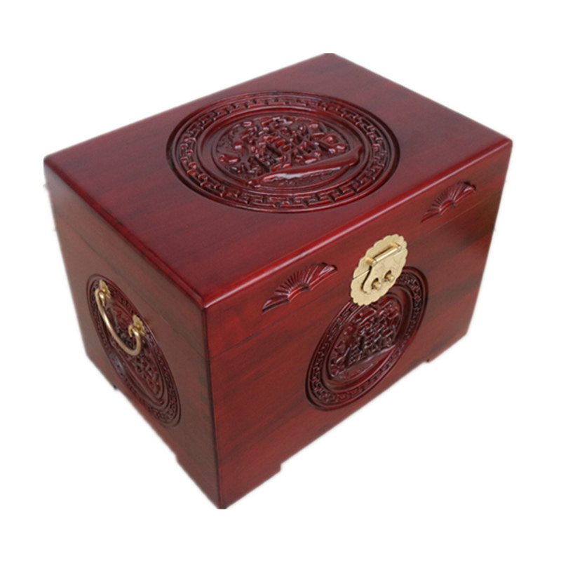 香樟木箱子实木收纳字画箱中式仿古雕花结婚嫁妆箱防虫防蛀首饰盒