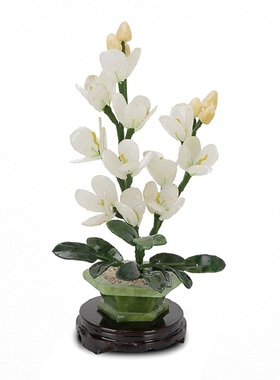 天然玉石兰花电视柜家居现代盆景