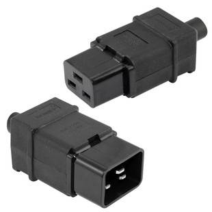 C19插头可拆接线母头PDU专用接头UPS品字16A三横脚IEC320-C19插头