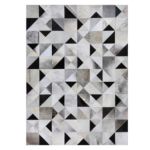 原色牛皮地毯灰色拼接客厅卧室书房玄关设计师款北欧现代简约美式