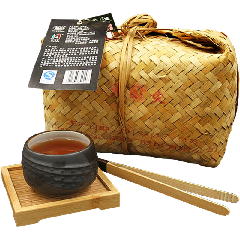 湖南安化黑茶白沙溪上品黑茶天尖茶2KG竹篓装贡品散茶收藏佳品