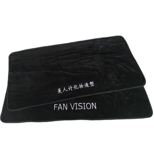 工厂直营黑色毛巾桌布定制logo化妆师专用垫布化妆台布化妆桌盖布