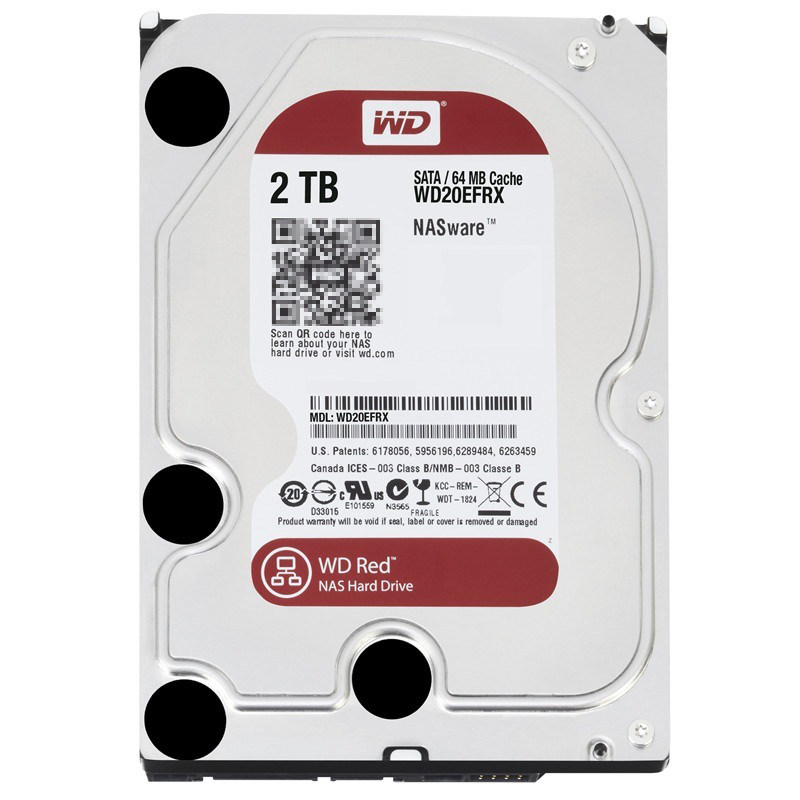 WD/西部数据 WD20EFRX台式机2T/tbNAS红盘监控录像机专用硬盘西数