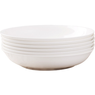 盘子景德镇骨瓷餐具陶瓷家用盘菜盘汤盘圆盘创意盘家用纯白深盘