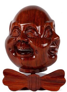 雕刻红木喜怒哀乐四面佛工艺品