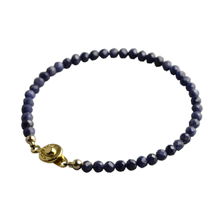 Ciel原创手工天然蓝宝石手链4mm细手串女脚链项链9月生辰石爱情石