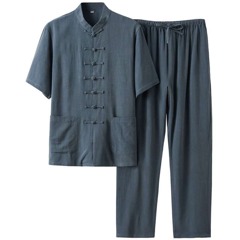 古风两件套夏季居士服禅太极唐装