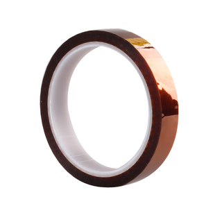 双面金手指胶带PI聚酰亚胺膜耐高温茶色双面胶带12.35CM*10M高粘度耐热抗高温耐高温250度300°绝缘双面胶带