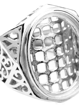 网底封底大气男s925空托戒指托