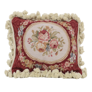 10+20目大小针十字绣绒绣刺绣纯手工羊毛古典怀旧编织靠枕套抱枕