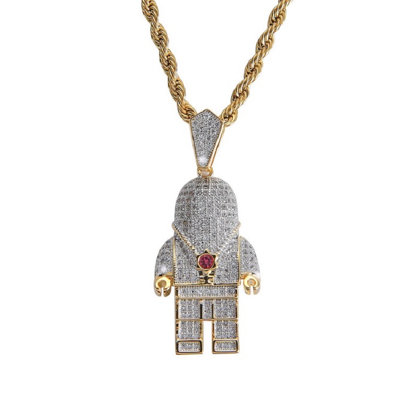 Astronaut Necklace Iced Out 宇航员太空人满钻项坠 嘻哈男项链