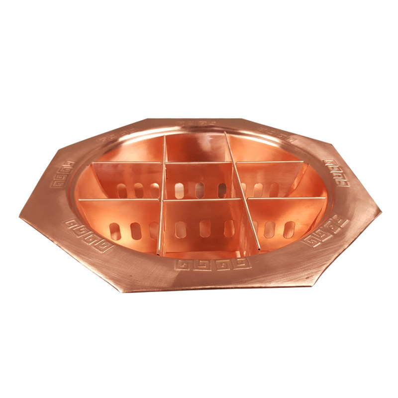 厂家直销加厚紫铜纯手工火锅九宫格火锅燃气用铜锅四川重庆老火锅