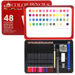 高尔乐彩色铅笔48色油性彩铅 美术学生绘图画涂色填色铅笔铁盒装