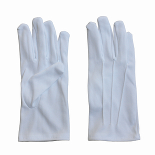 男女三筋礼仪白黑手套薄款运动会表演劳保安夏季白色文玩开车工作