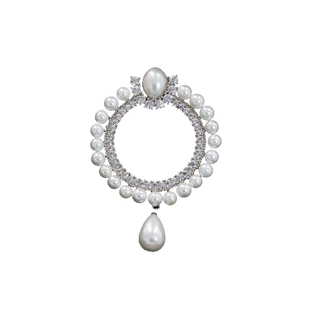 宫廷复古胸针女配饰优雅大气珍珠胸针胸花百搭围巾扣丝巾扣高档