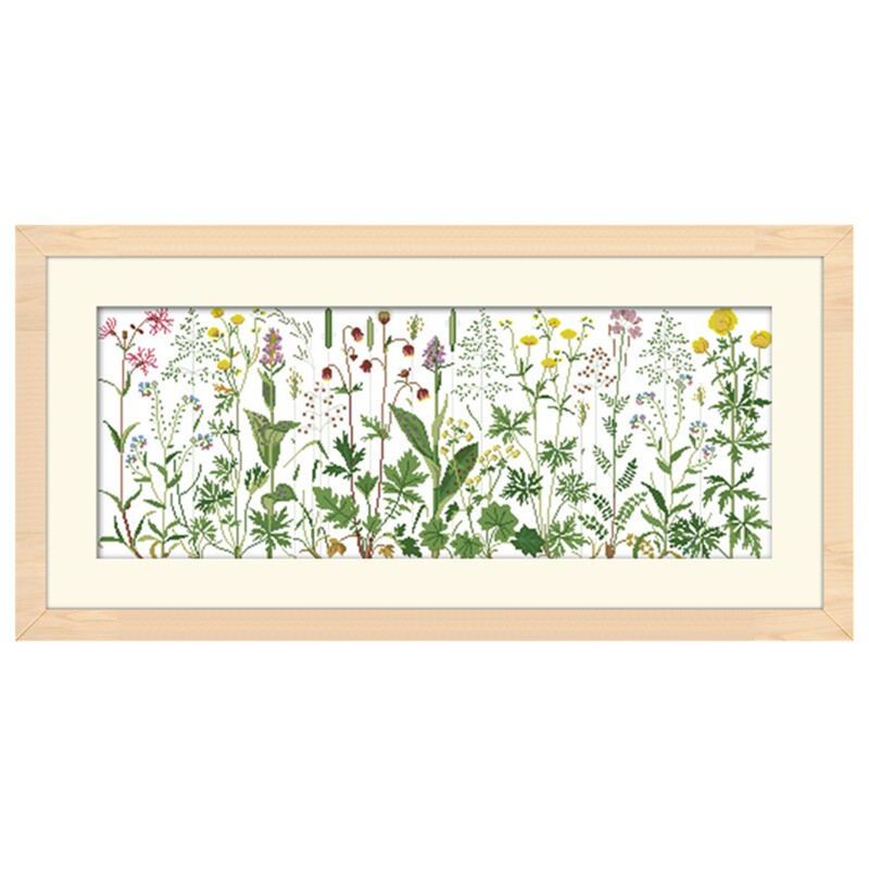 清新花草十字绣杂志款客厅床头画