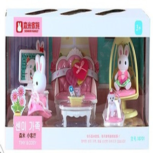 麦吉莉安哥拉兔会客厅浴室卧室乐园可爱小兔子家族情景过家家玩具