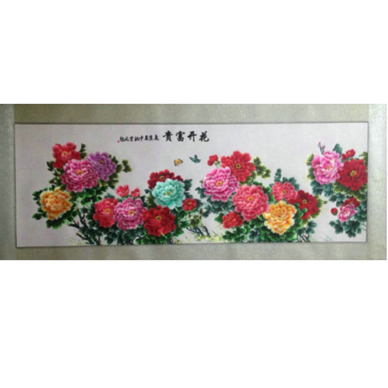 花开富贵背景墙精品德丰苏州刺绣