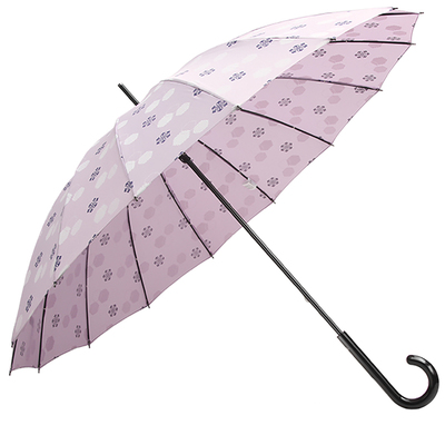 16骨雪花纹waterfront长柄雨伞