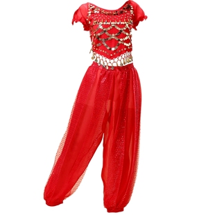 印度舞演出服女练习舞蹈服性感肚皮舞套装舞台服装面纱肚兜灯笼裤