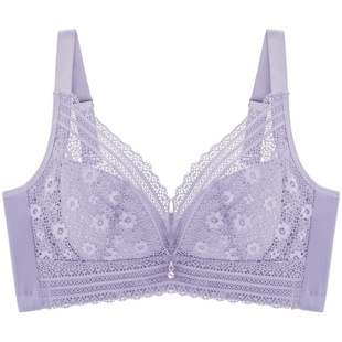 无钢圈女内衣套装大胸显小文胸超薄款本命年结婚新娘大码胸罩红色