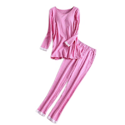 莫代尔纤维t恤五分裤睡衣套装