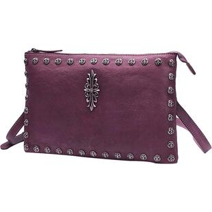 法缇斯新款复古手工头层牛皮铆钉手拿包信封包单肩包钱包真皮包女