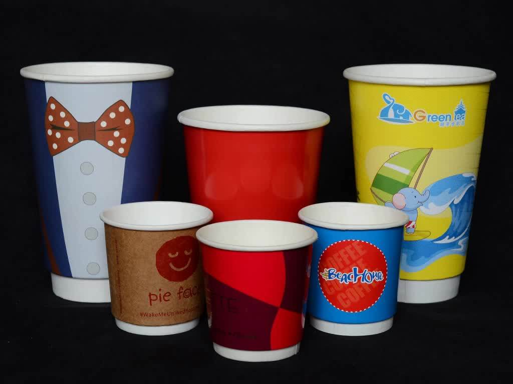 Disposable White Paper Export Double Wall Insulated Paper Cup For Hot