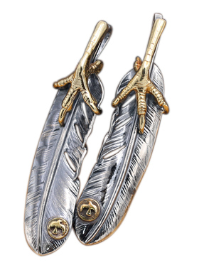 东大门纯银手工鹰爪羽毛吊坠