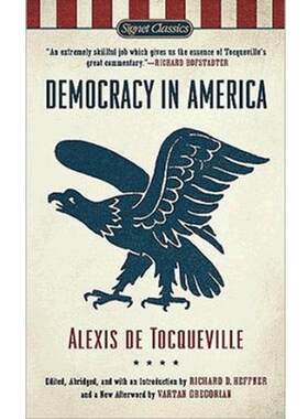 【中商原版】论美国的民主/民主在美国英文原版经典名著Democracy in America